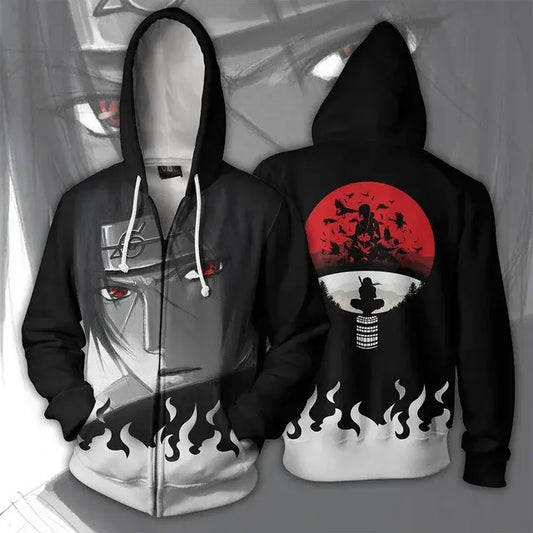 3D Itachi Uchiha Zipper Sweater
