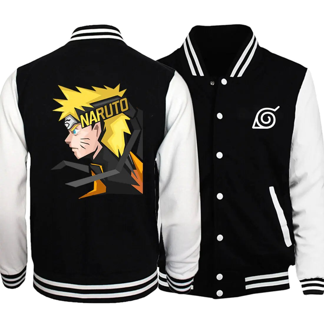 Naruto Unisex Varsity Jacket – Konoha Symbol Baseball Style