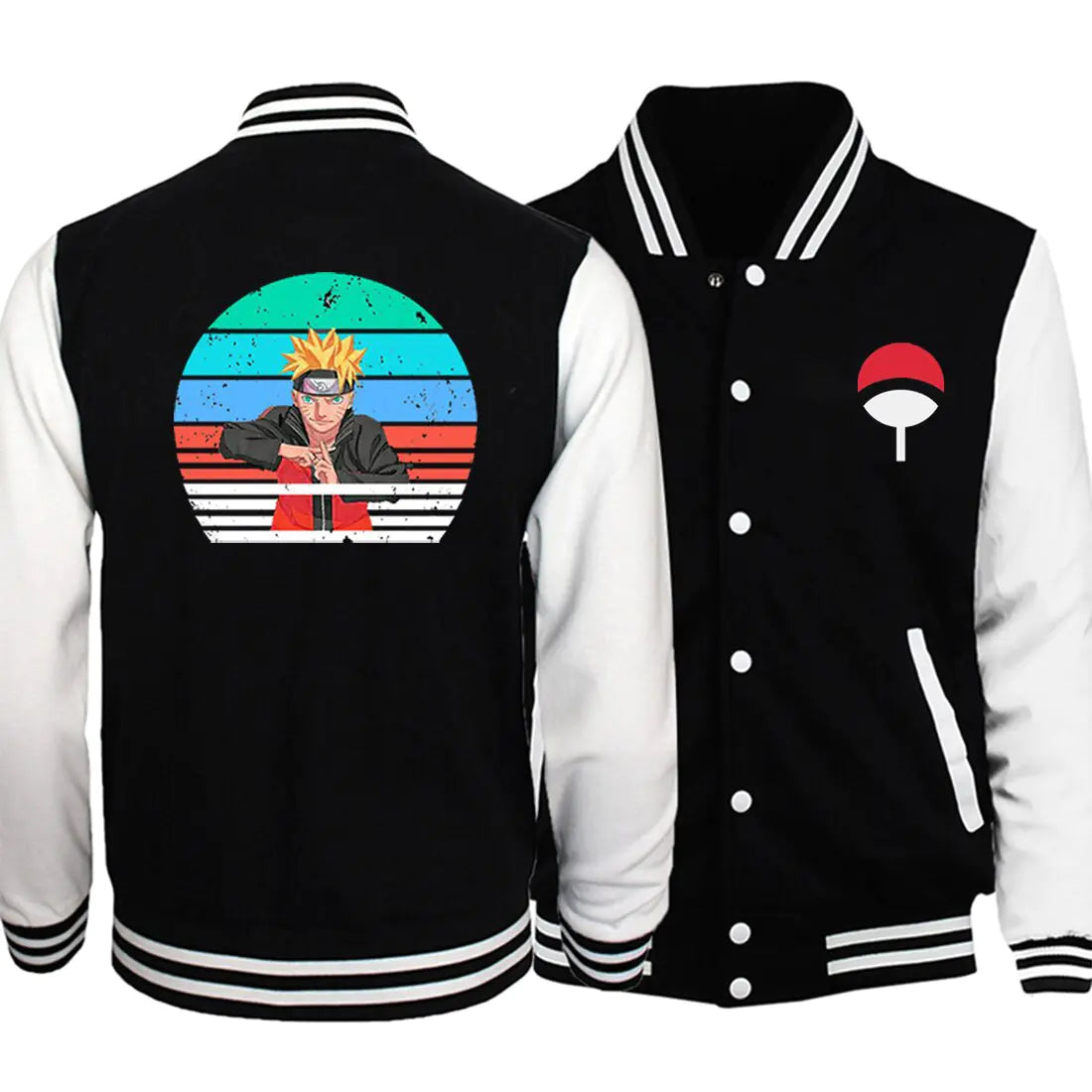 Naruto Unisex Varsity Jacket – Konoha Symbol Baseball Style