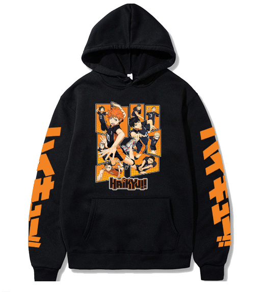 nime Hoodie – Haikyuu!! Volleyball Team Design (Unisex)