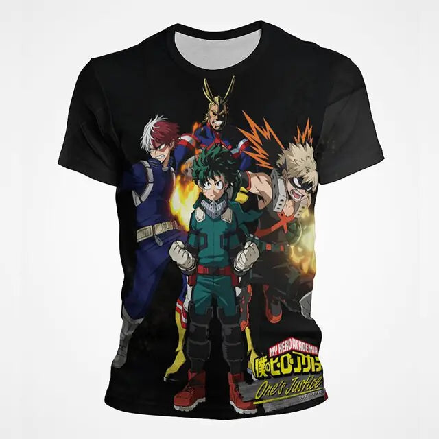 My Hero Academia Anime Graphic T-Shirt – Men's Casual Polyester Tee