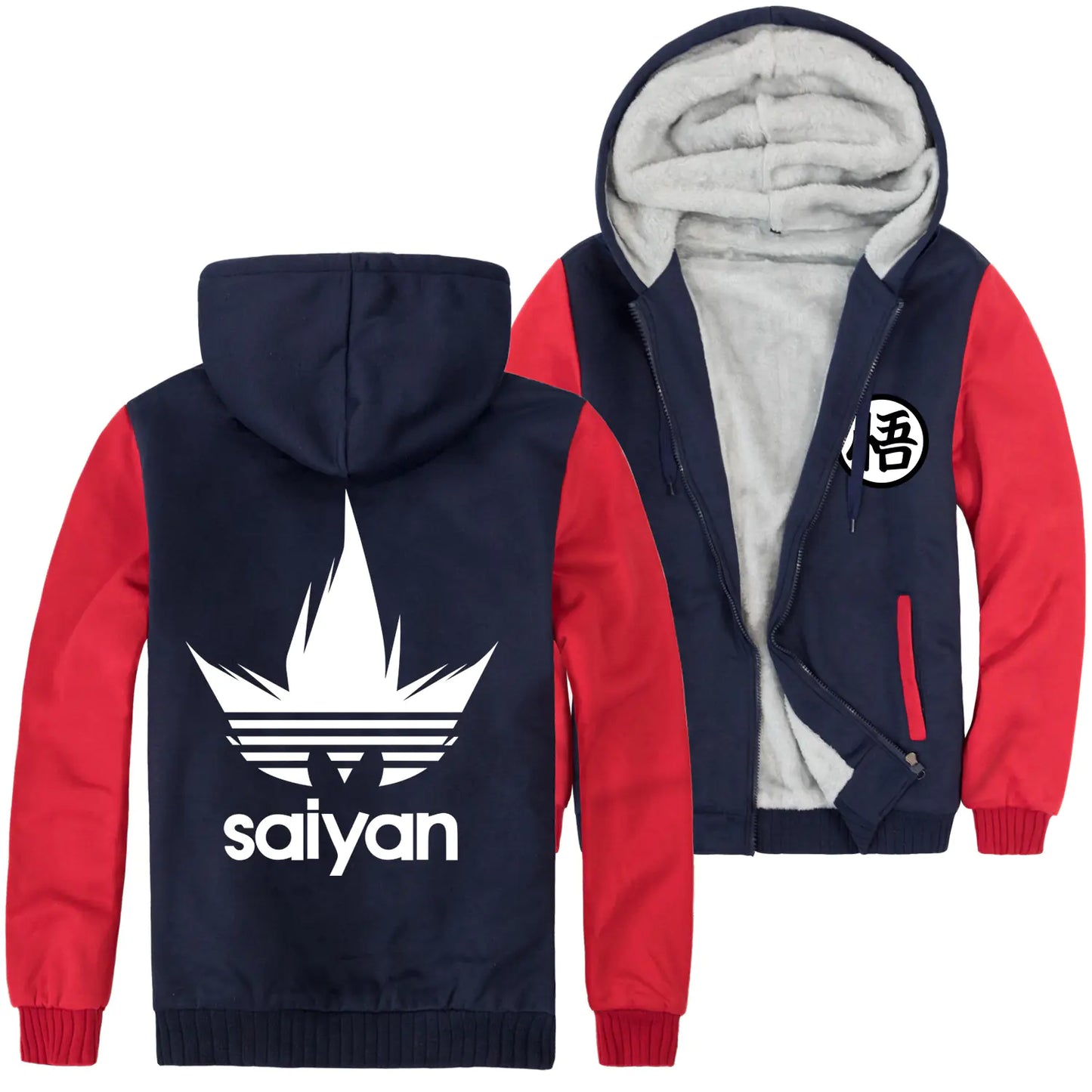 Saiyan Spirit Fleece Hoodie – Dragon Ball Inspired Jacket