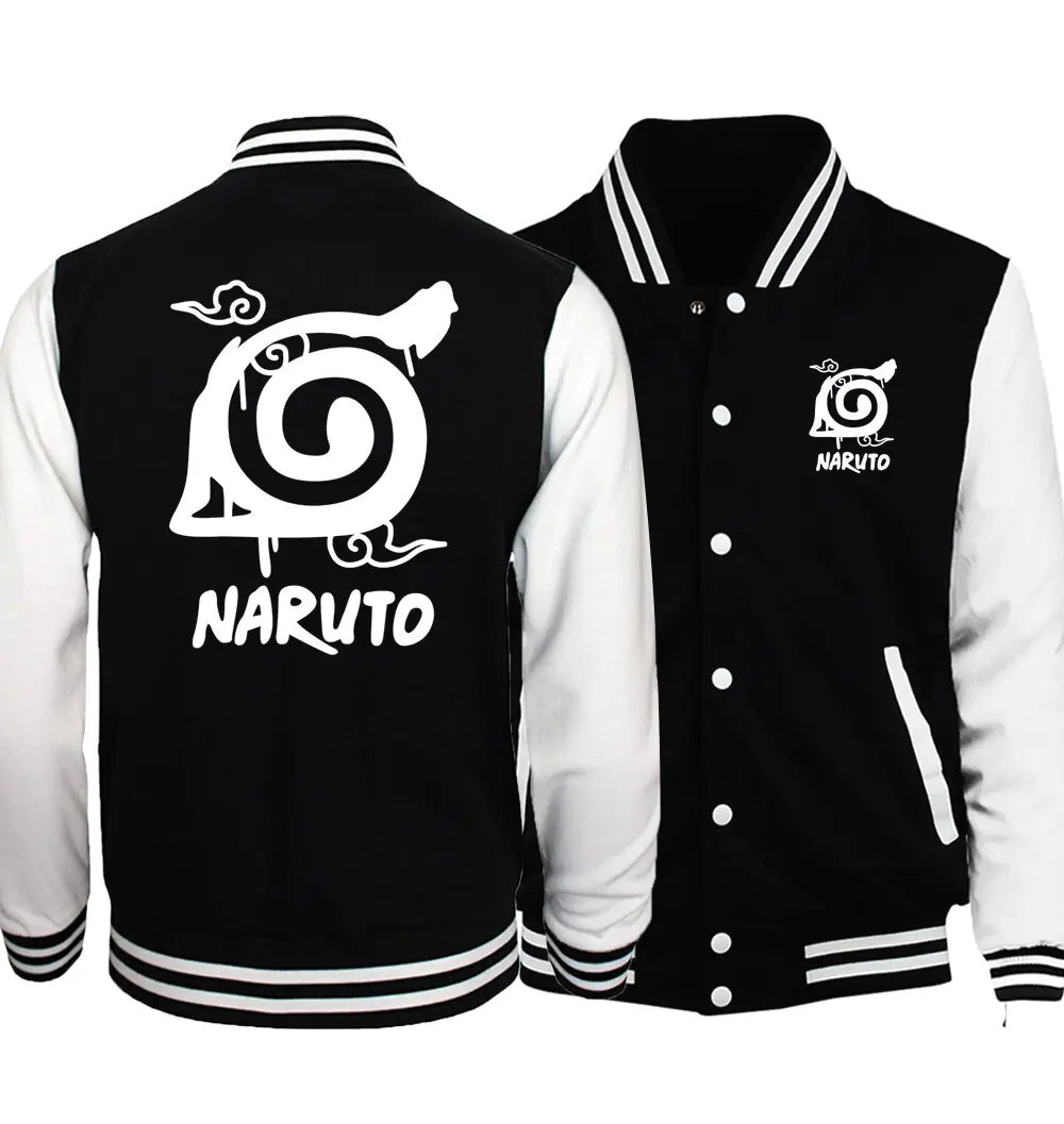 Naruto Unisex Varsity Jacket – Konoha Symbol Baseball Style