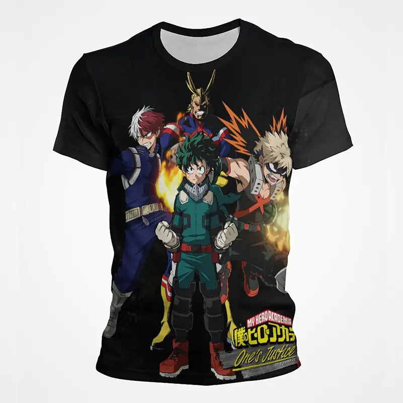 My Hero Academia Anime Graphic T-Shirt – Men's Casual Polyester Tee