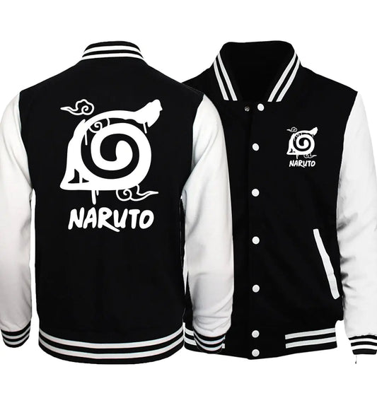 Naruto Unisex Varsity Jacket – Konoha Symbol Baseball Style